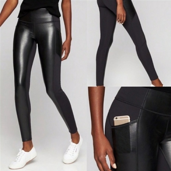 Athleta Pants - Athleta leather look leggings